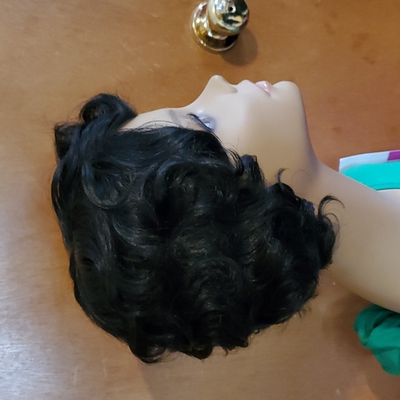 Short Black Curly Wig - Picture 3 of 5